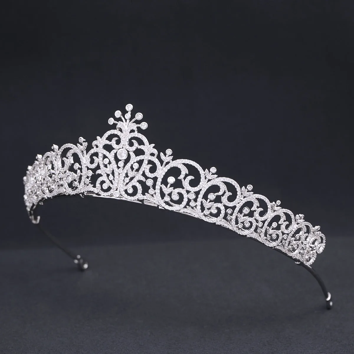 Cubic Zirconia Royal Tiara for Wedding,Crystal Bride Tiaras for Women CH10395