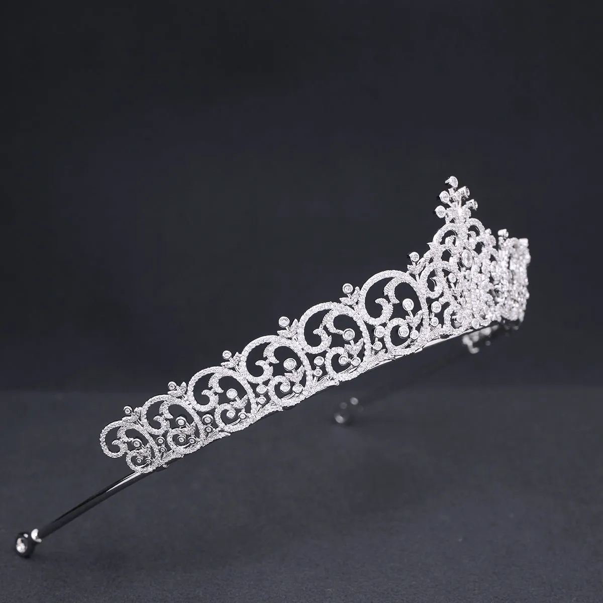 Cubic Zirconia Royal Tiara for Wedding,Crystal Bride Tiaras for Women CH10395