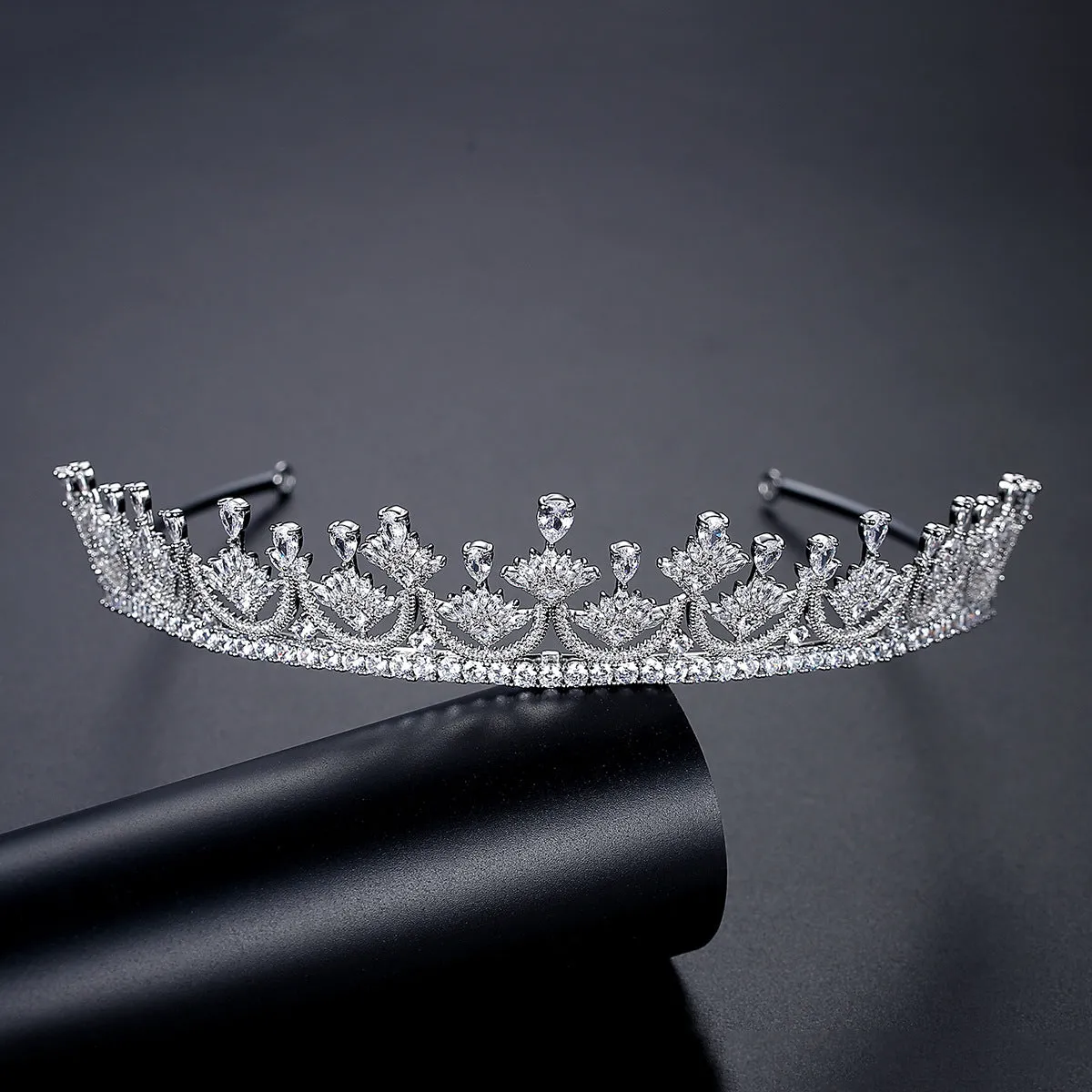 Cubic Zirconia Wedding Tiara for Bridal, Popular Girl Hair Accessories Jewelry