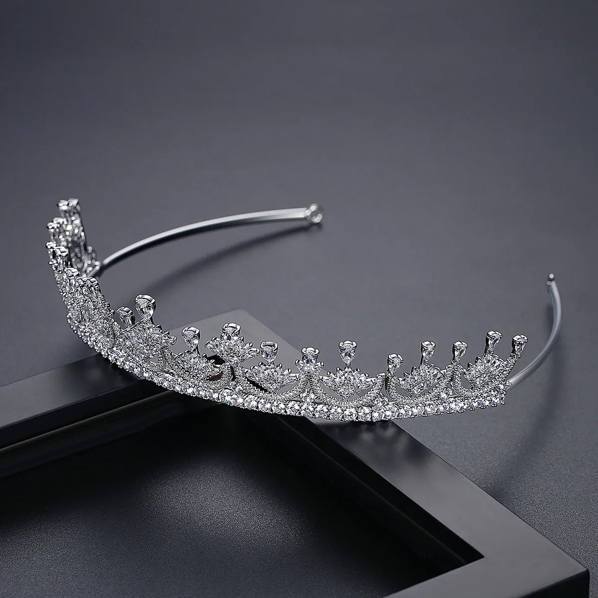 Cubic Zirconia Wedding Tiara for Bridal, Popular Girl Hair Accessories Jewelry