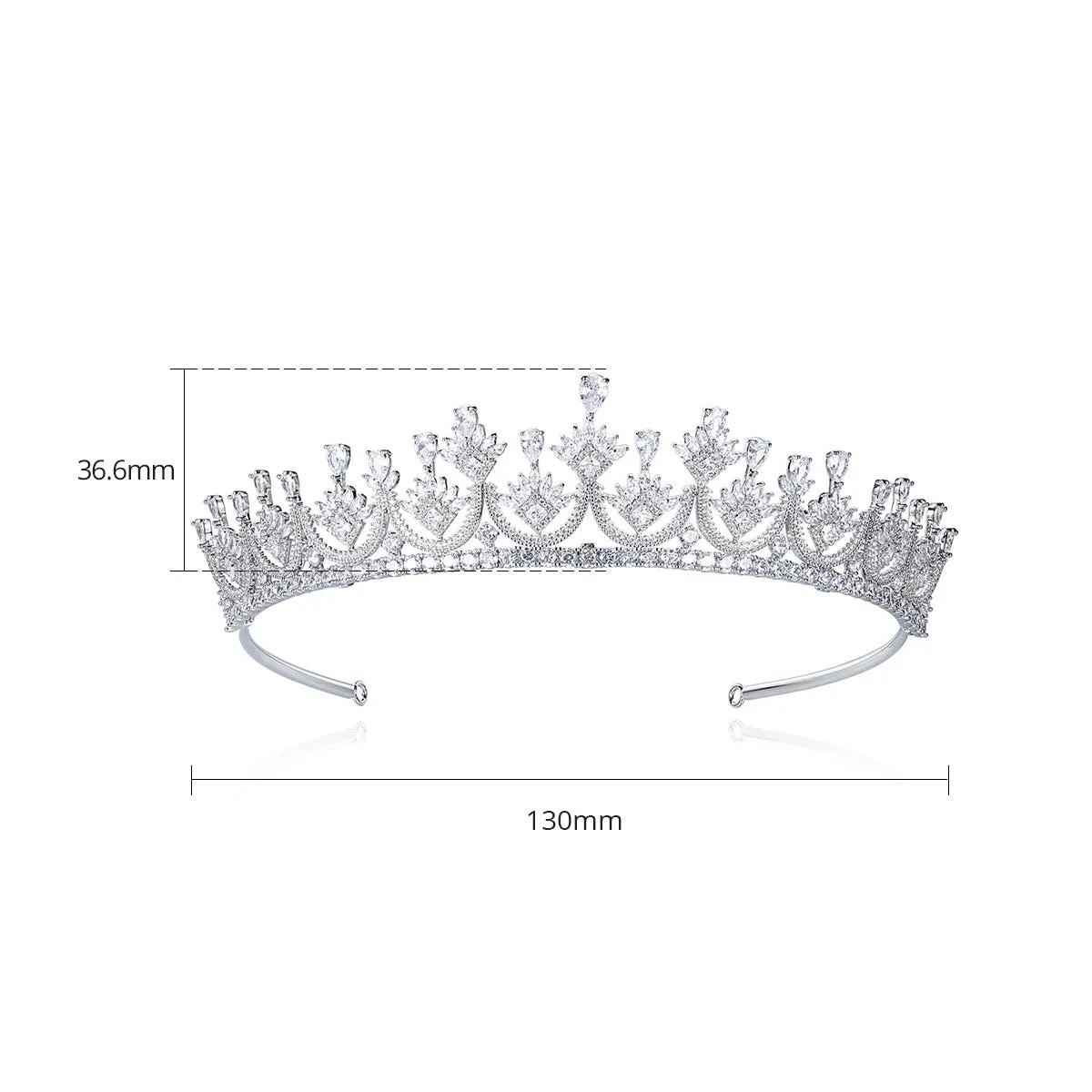 Cubic Zirconia Wedding Tiara for Bridal, Popular Girl Hair Accessories Jewelry