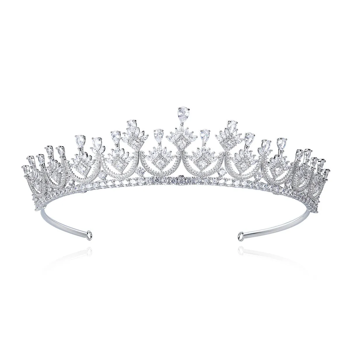 Cubic Zirconia Wedding Tiara for Bridal, Popular Girl Hair Accessories Jewelry