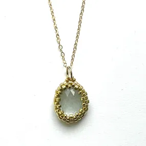 Dainty Facetted light Aquamarine Pendant