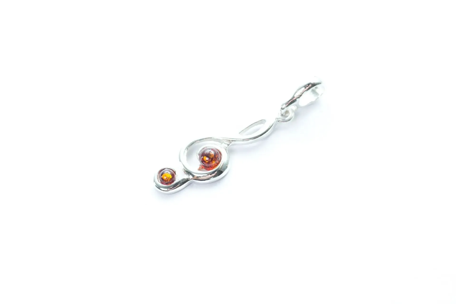 Dainty Treble Clef Pendant - Sterling Silver Charm Necklace
