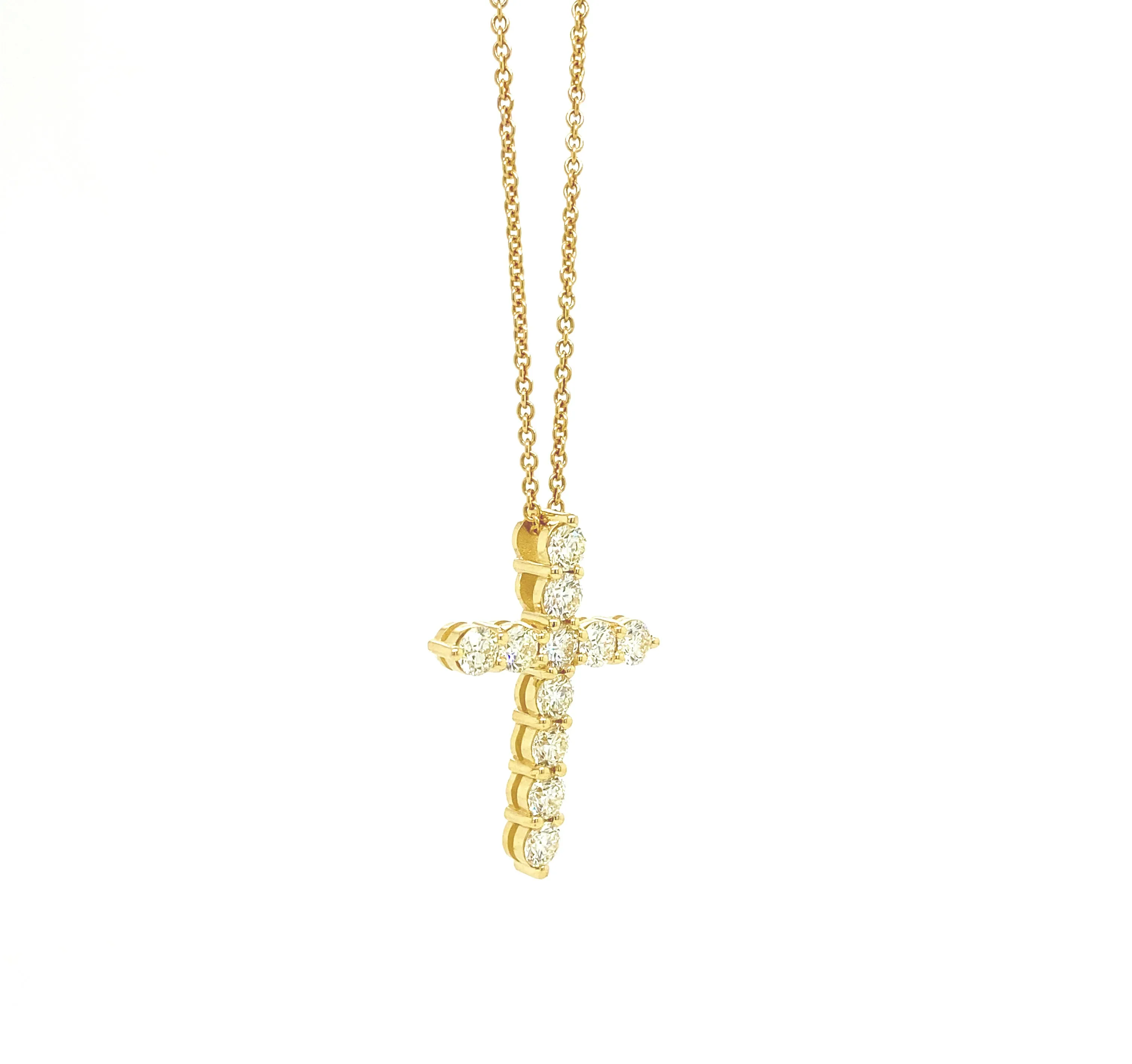 Diamond Cross Pendant Gold P013