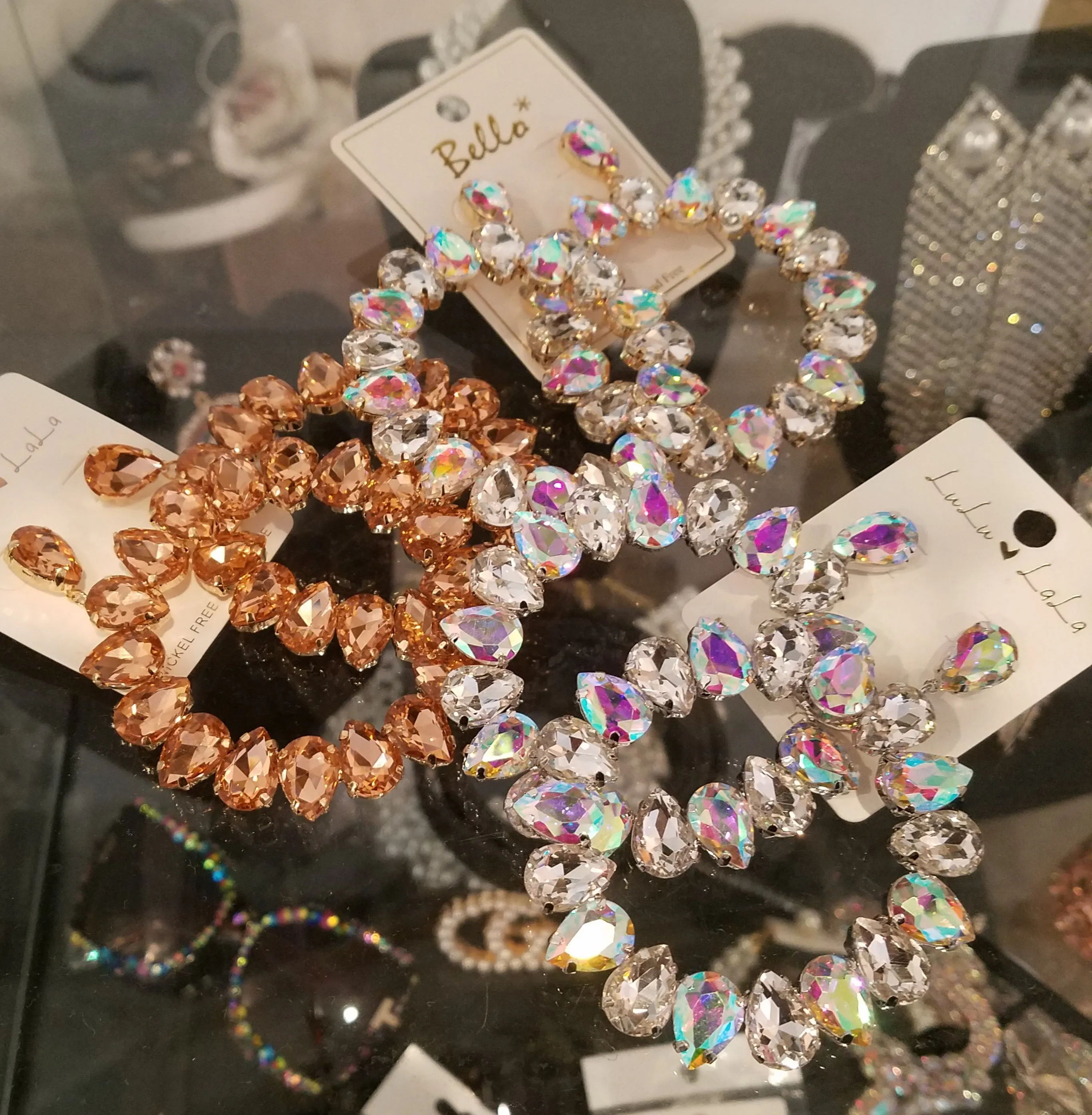 Diamond embezzled hoops