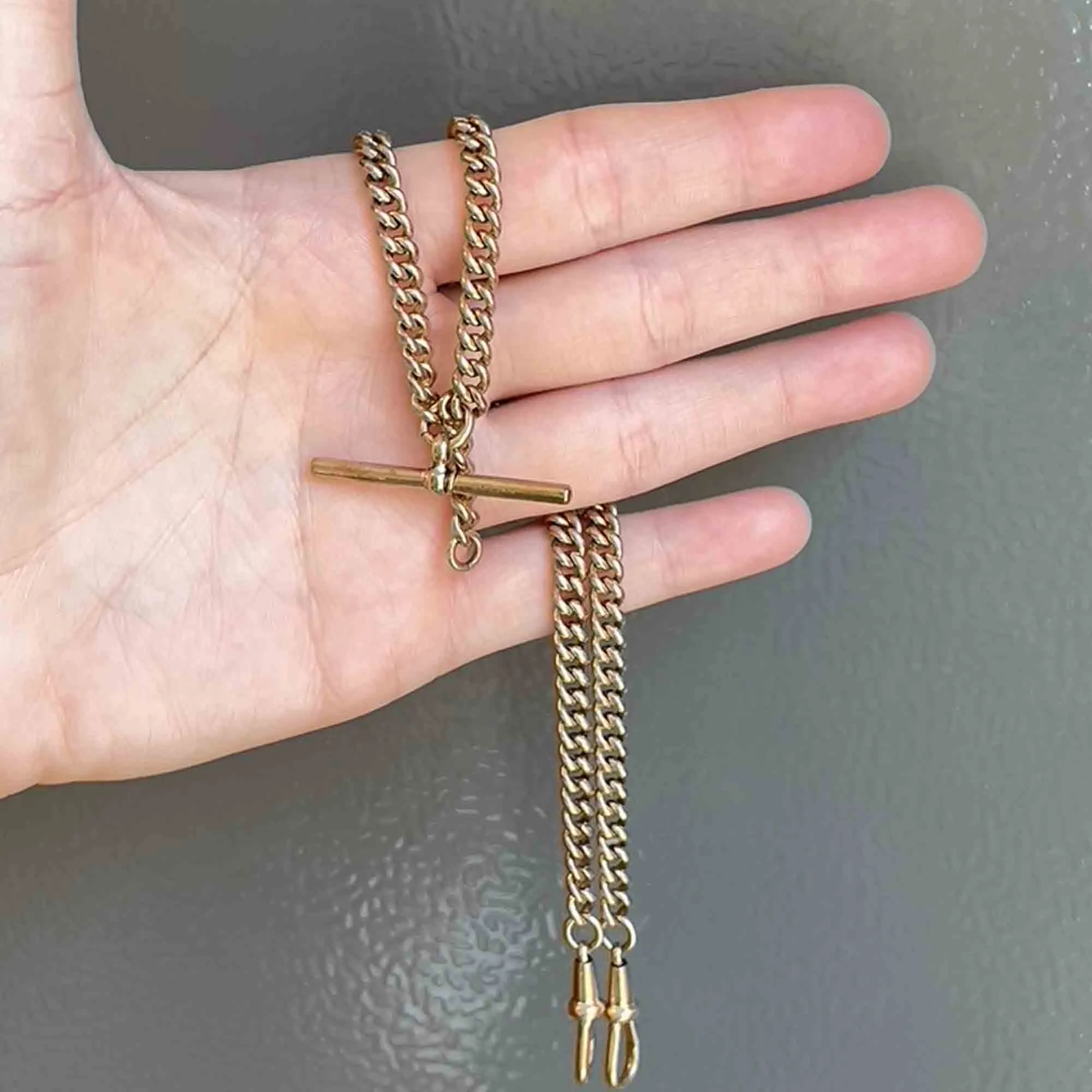 Edwardian Double Albert Pocket Watch Chain Necklace