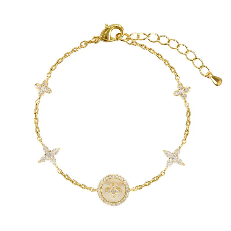 Exquisite Plum Blossom Sterling Silver Bracelet