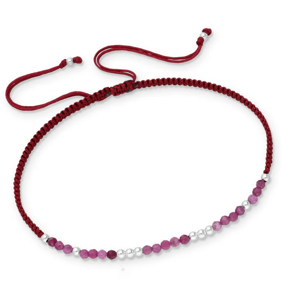 Gemstone and Sterling String Bracelets