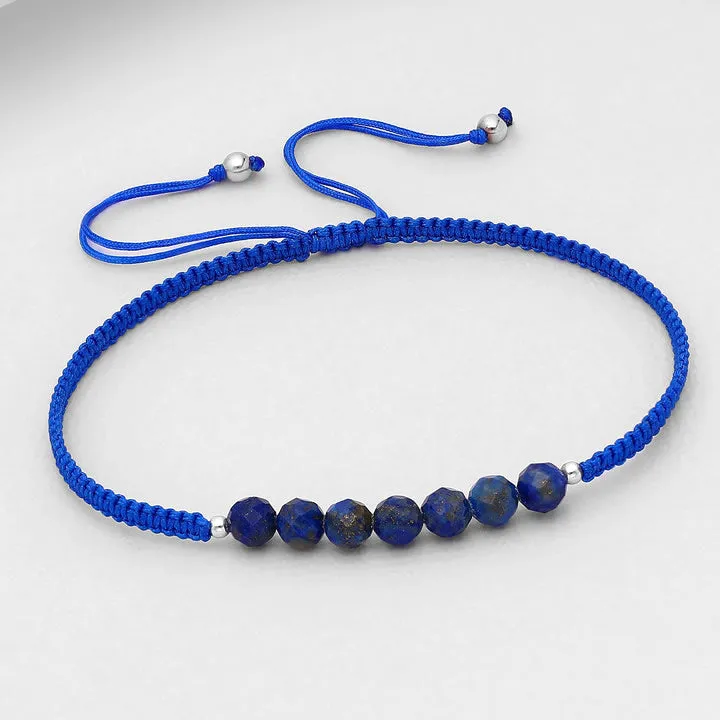 Gemstone and Sterling String Bracelets