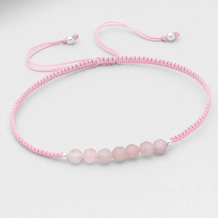 Gemstone and Sterling String Bracelets