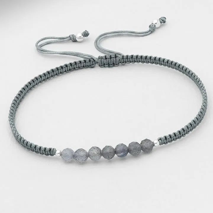 Gemstone and Sterling String Bracelets