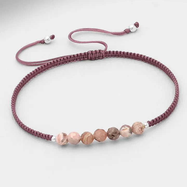 Gemstone and Sterling String Bracelets