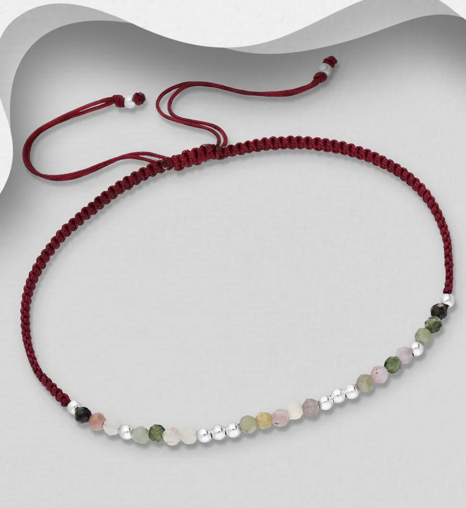 Gemstone and Sterling String Bracelets
