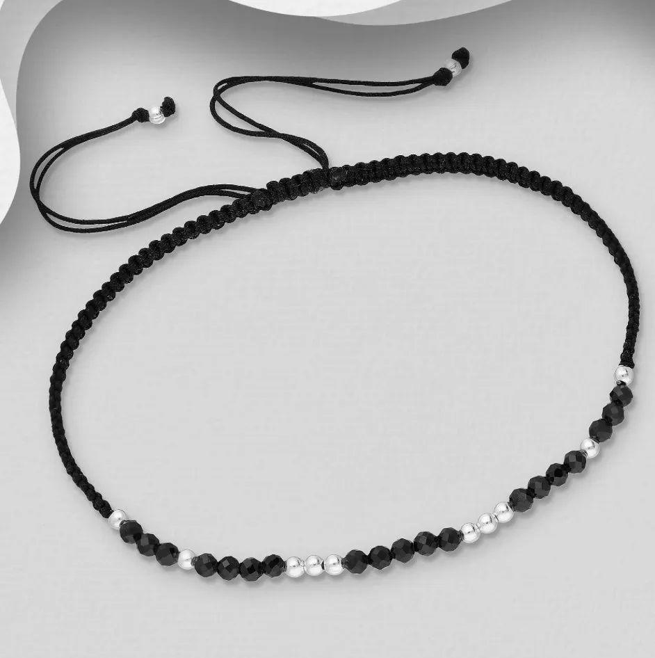 Gemstone and Sterling String Bracelets