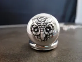 Handmade Steampunk Silver Owl Pocket Watch Necklace