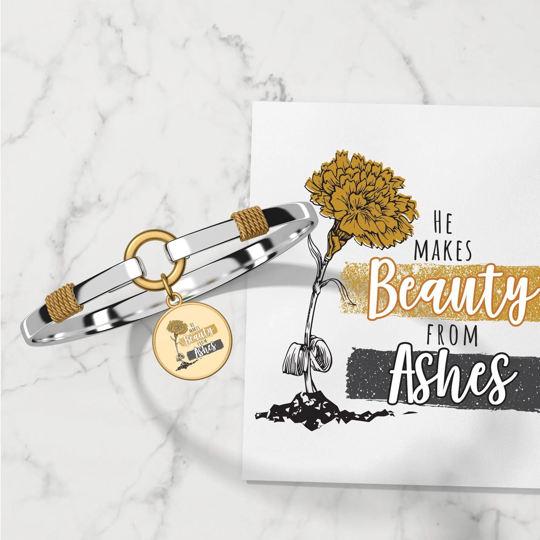 He Makes Beauty From Ashes - Two-Tone Bracelet