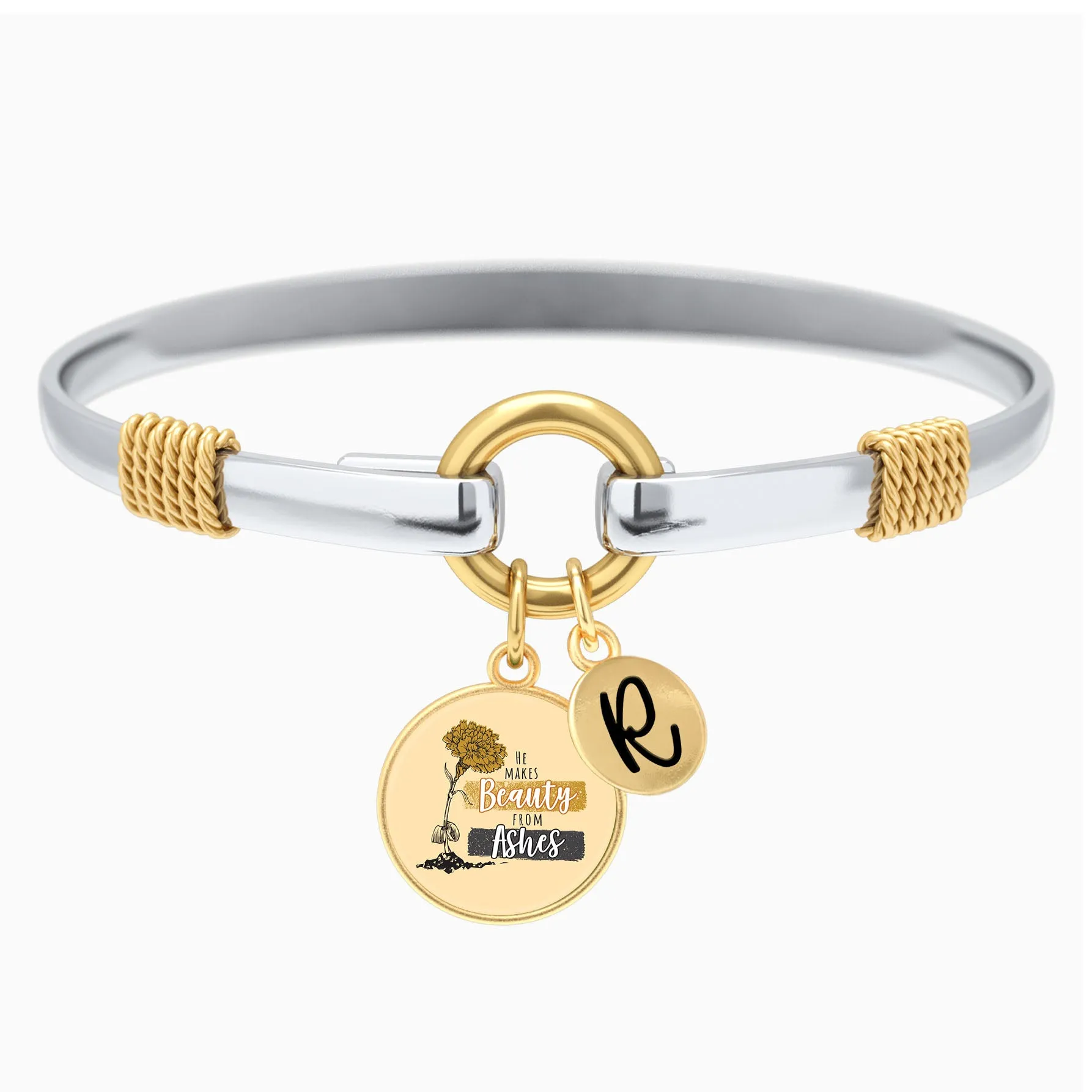He Makes Beauty From Ashes - Two-Tone Bracelet