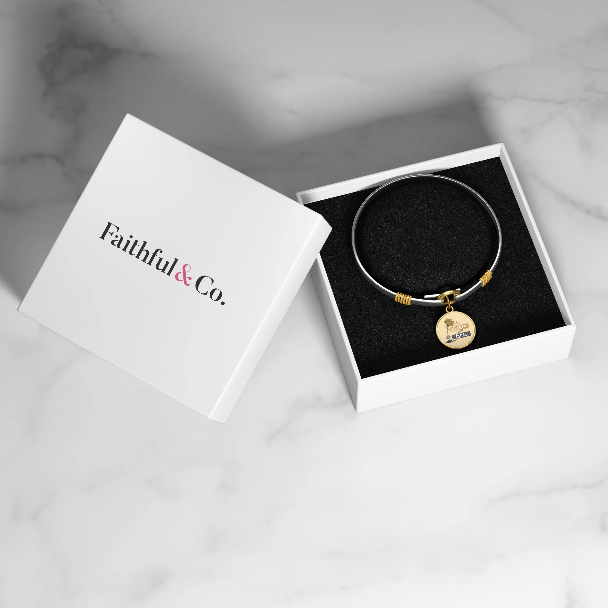 He Makes Beauty From Ashes - Two-Tone Bracelet