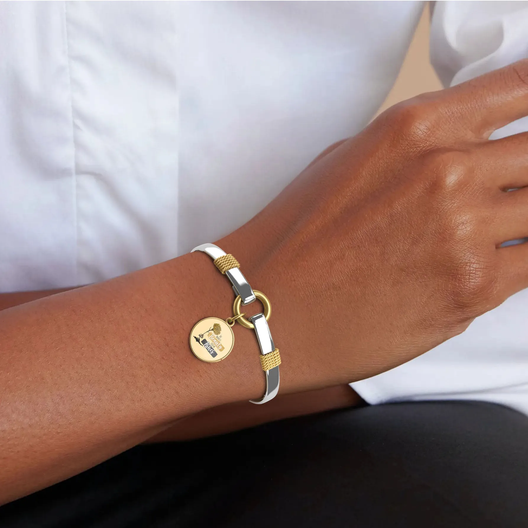 He Makes Beauty From Ashes - Two-Tone Bracelet