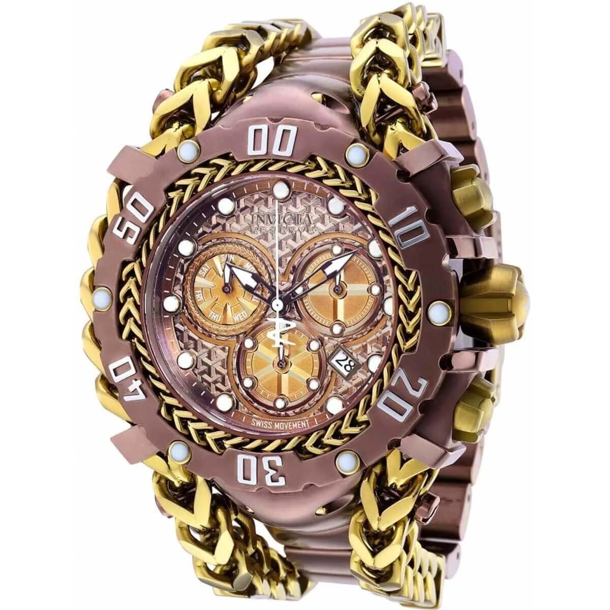 Invicta Men's Chronograph Watch - Reserve Gladiator Brown and Khaki Bracelet | 36619