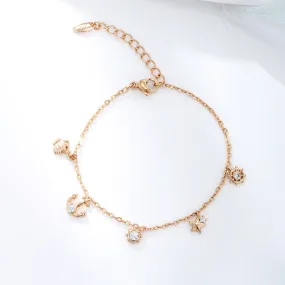 Jewelry Plated 18K Gold Fashion Anchor Ship Thallium Star Shell Tassel Bracelet Girls High-end Hand Accessories