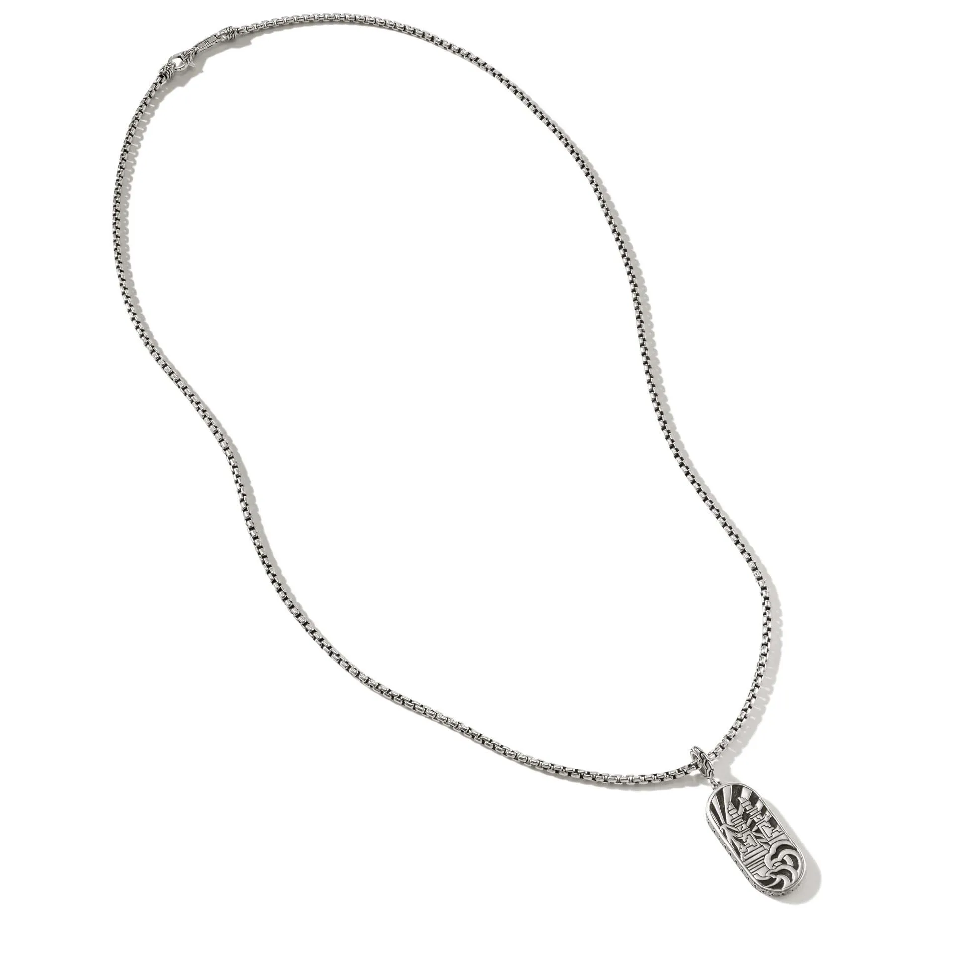 John Hardy Classic Chain Yellow Gold & Sterling Silver Box Chain Pendant Necklace