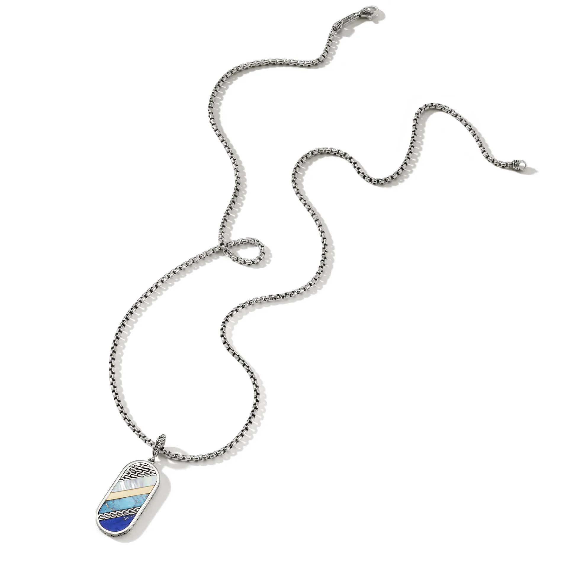John Hardy Classic Chain Yellow Gold & Sterling Silver Box Chain Pendant Necklace