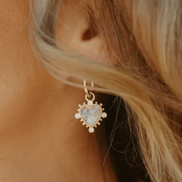 Joy Dravecky - Heavenly Heart Hoop in Moonstone