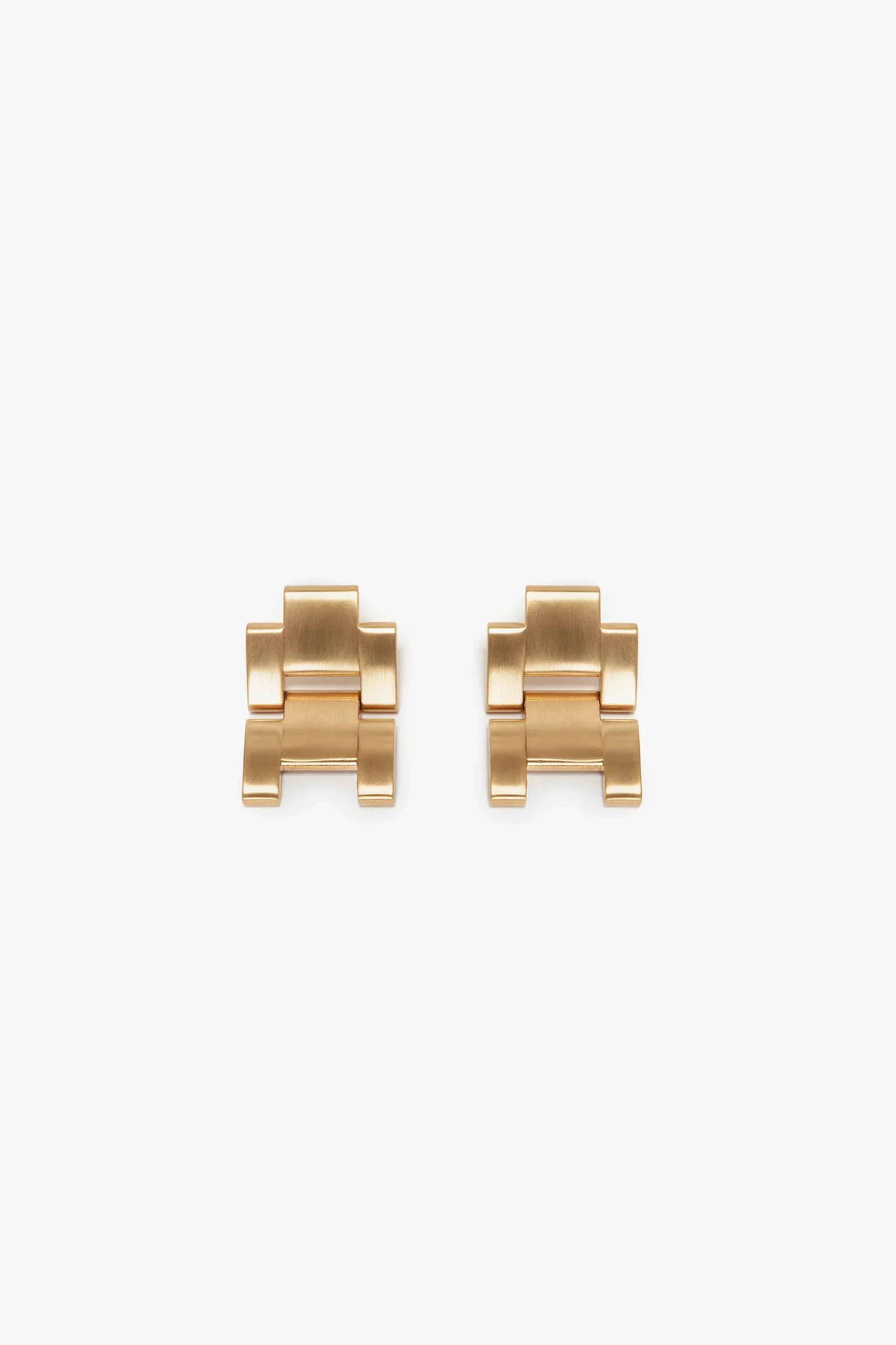 Jumbo Chain Earrings in Brushed Gold