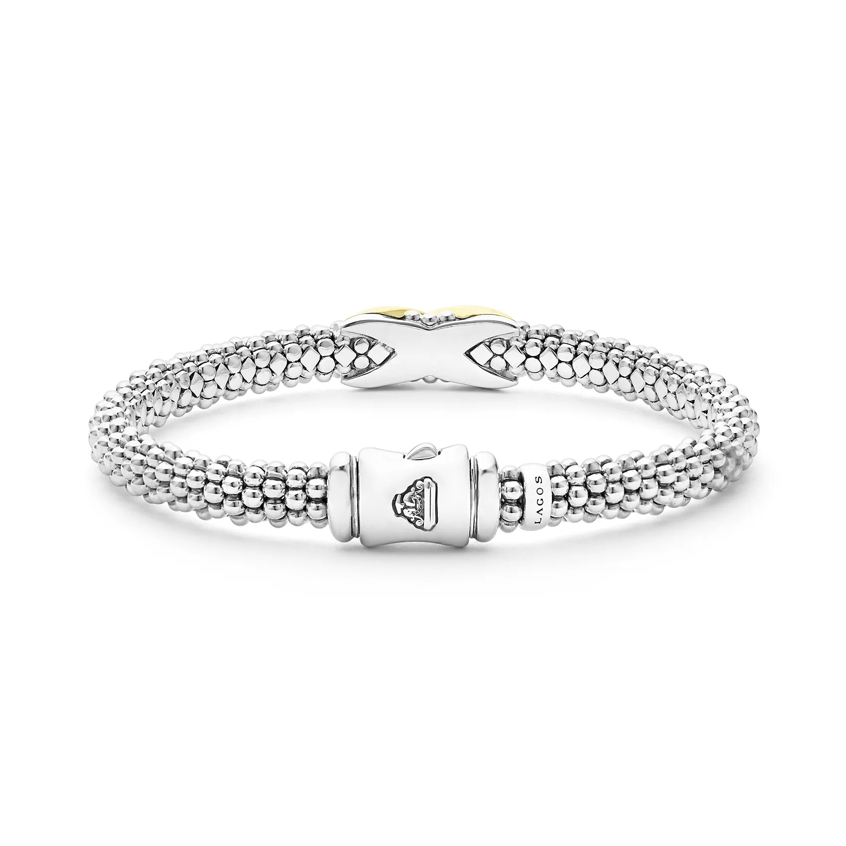 LAGOS Embrace Two-Tone X Caviar Bracelet, 6mm