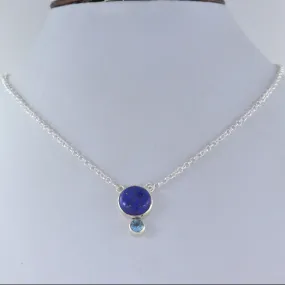 Lapis lazuli Sterling Silver Necklace 925 Sterling Silver