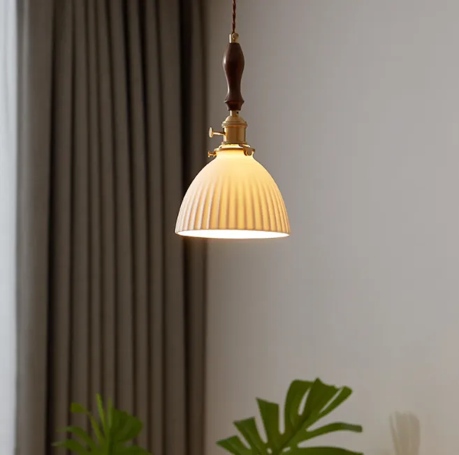 LED Simple Japanese Style Glass Pendant Light