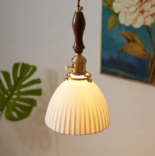 LED Simple Japanese Style Glass Pendant Light
