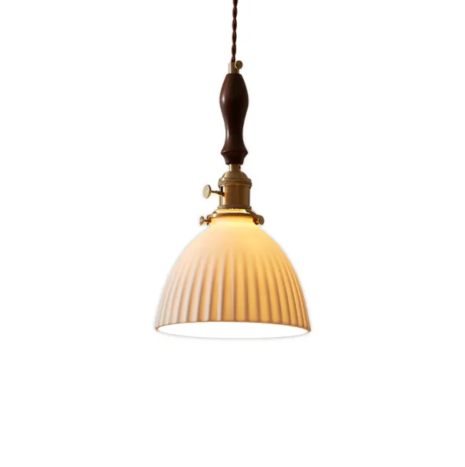 LED Simple Japanese Style Glass Pendant Light
