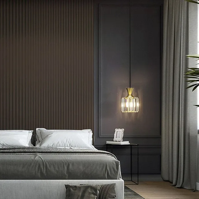 LED Simple Luxury Crystal Glass Modern Pendant Light