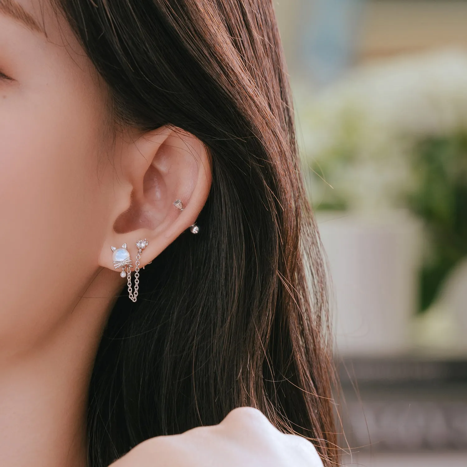 Lovely Cat Two Pin Earring