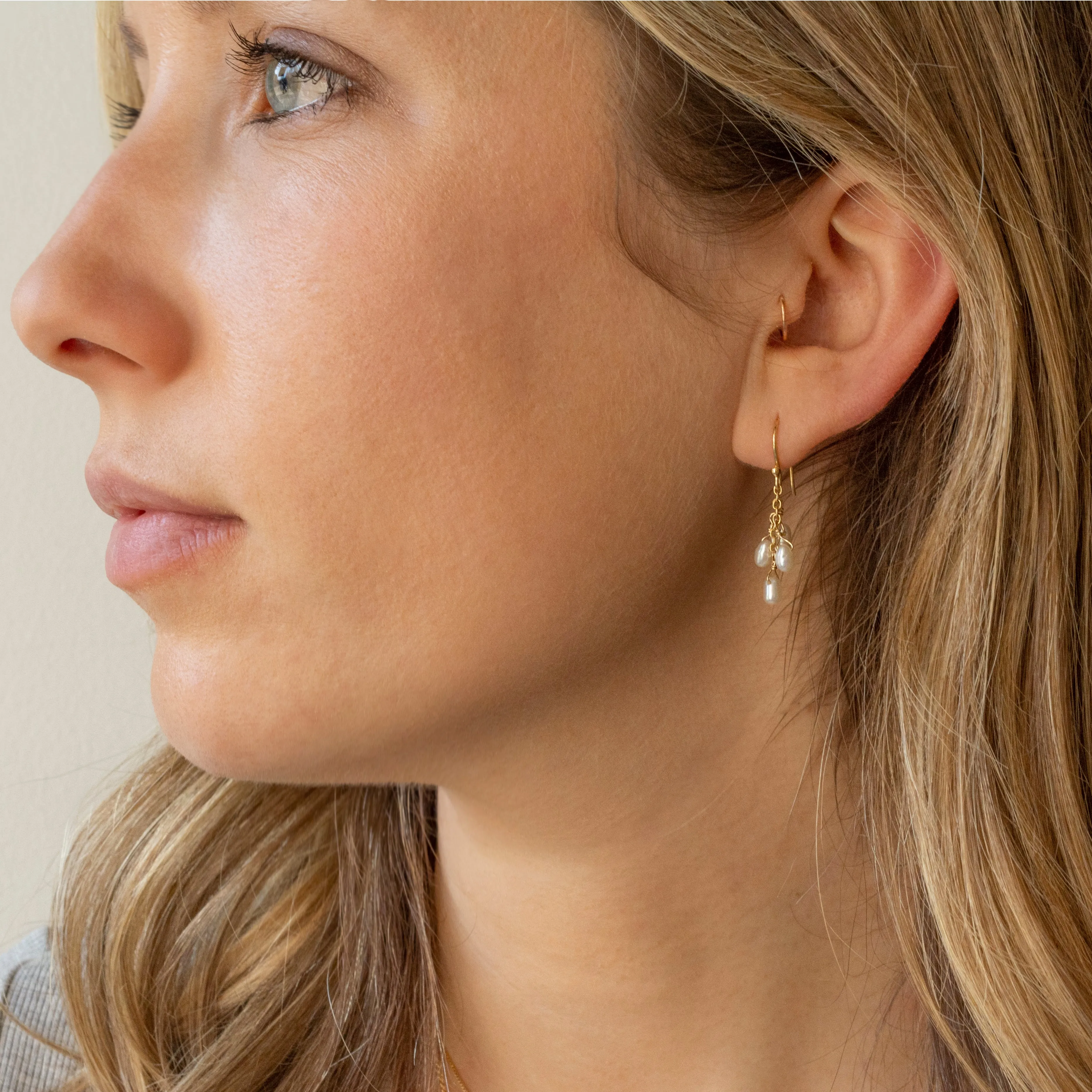 Luna' Cascading Pearl Earrings