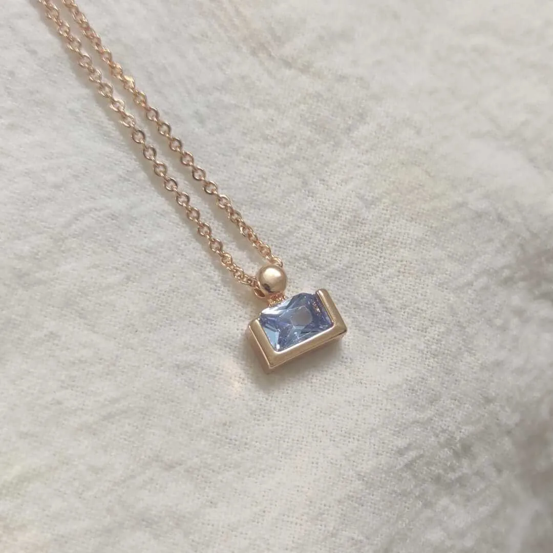 Minimalist Candy Aquamarine Perfume Bottle Necklace for Women