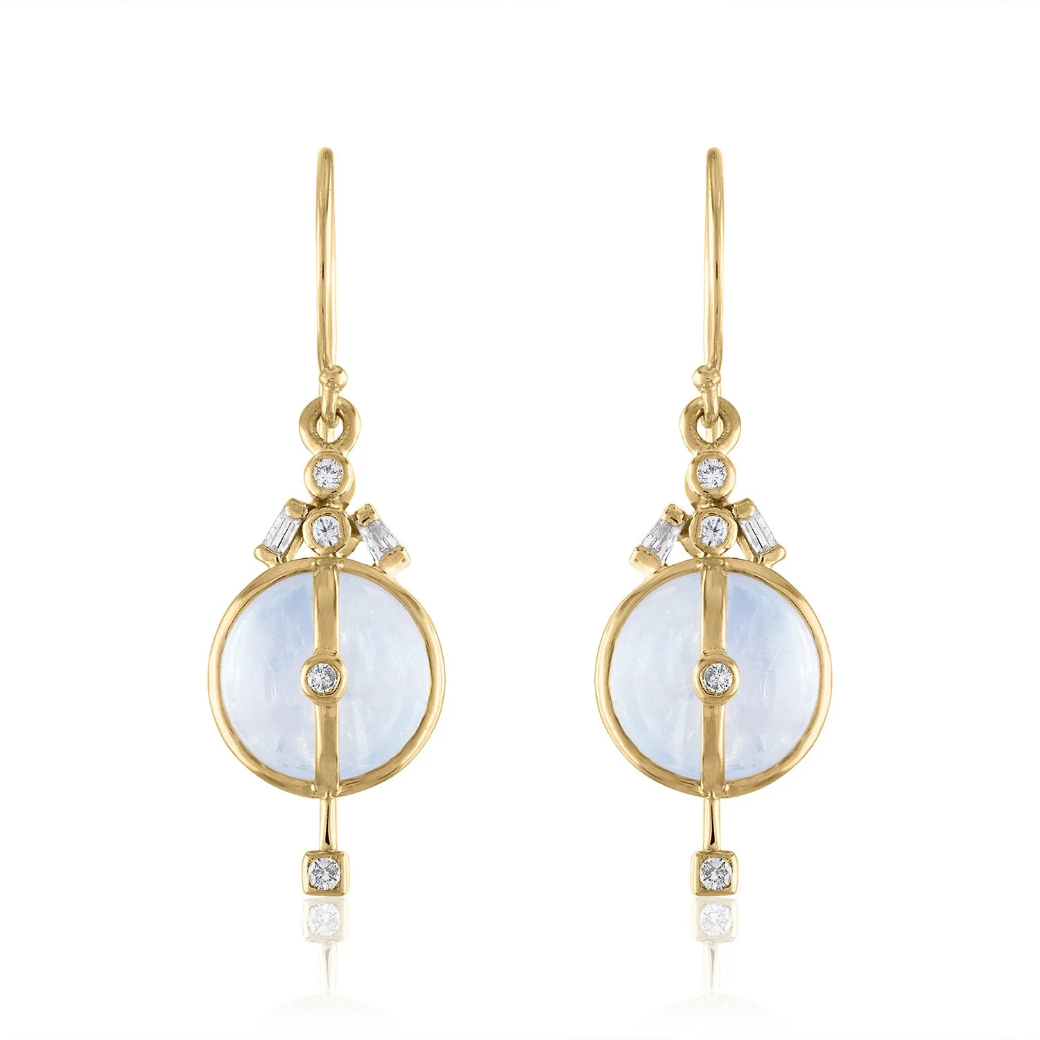 Moonstone and Diamond Moonlight Earrings