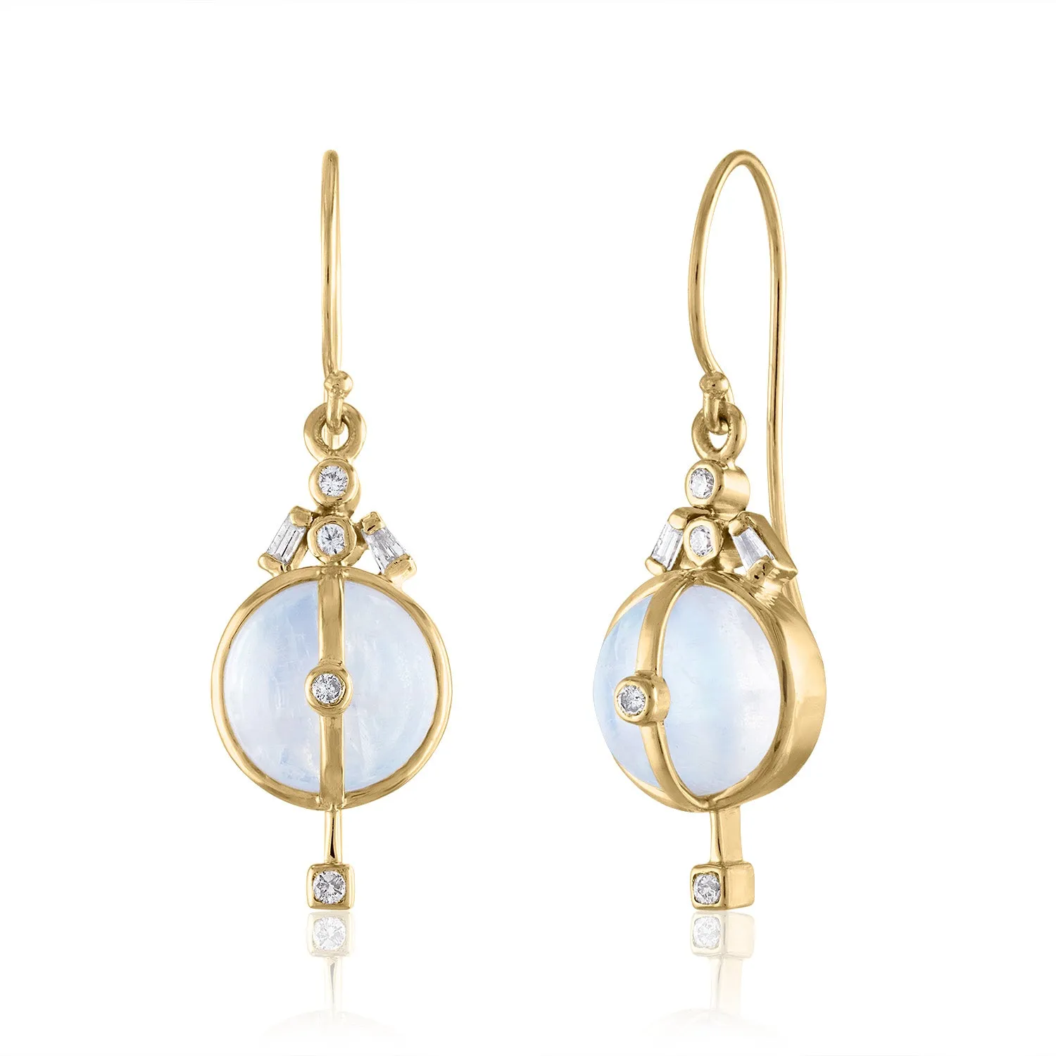 Moonstone and Diamond Moonlight Earrings