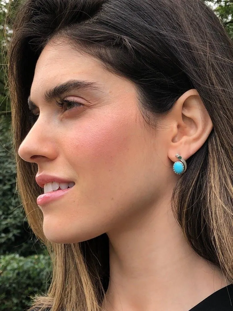 Moonstone Earrings - Natural Moonstone Earrings - Oval Rainbow Studs
