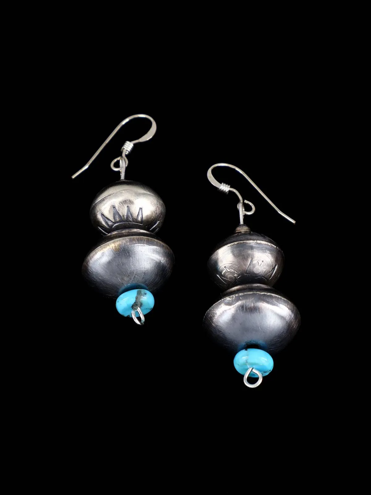 Native American Sterling Silver Navajo Turquoise and Bead Necklace Jocla Set