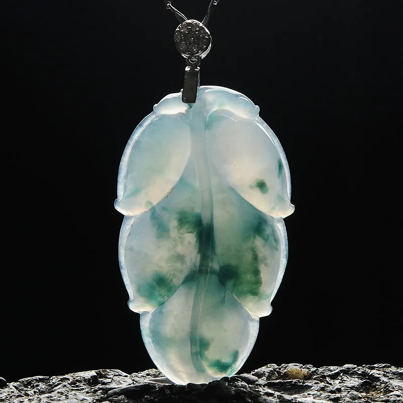 Natural Jade Pendant Jadeite Leaf Pendant PT31