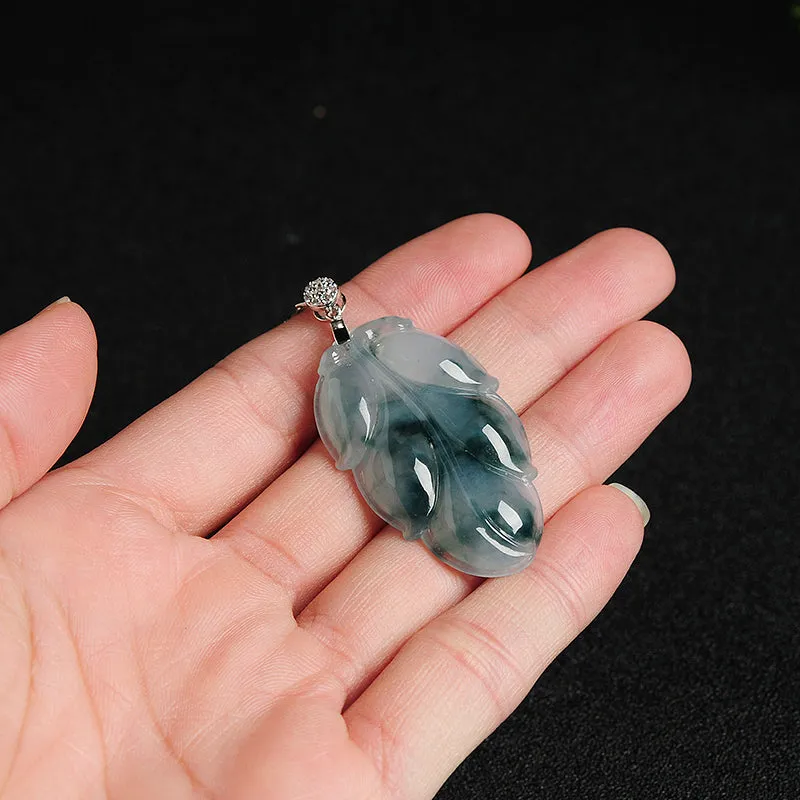 Natural Jade Pendant Jadeite Leaf Pendant PT31