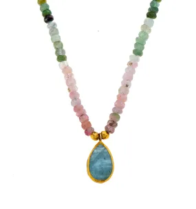 Nava Zahavi Yellow Gold Aqua Mixer Necklace