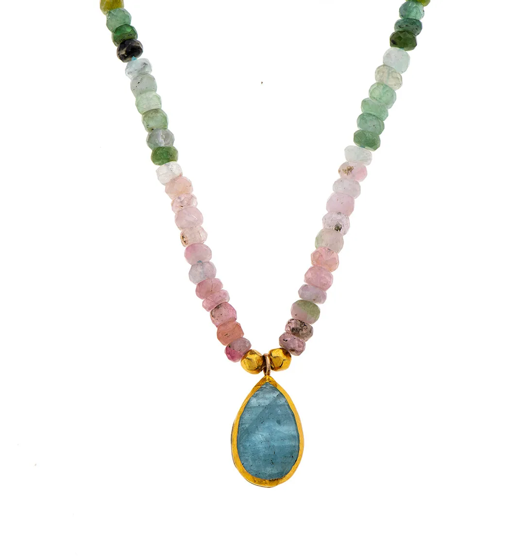 Nava Zahavi Yellow Gold Aqua Mixer Necklace