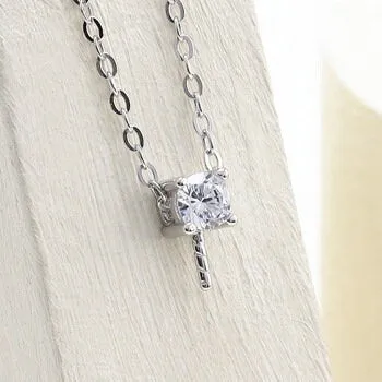 Necklace Pendant Blank Setting Crystal Charm 14mm Sterling Silver White Gold Fine 925 For One Pearl Prong DIY Jewelry Finding Wholesale 1pc