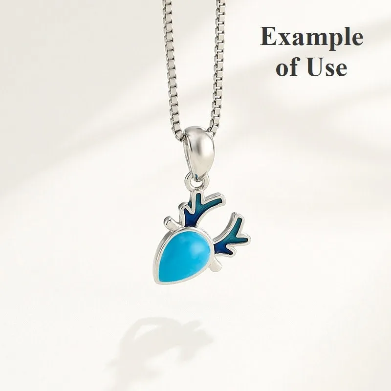 Necklace Pendant Blank Setting Deer Drop Base 5x7mm Sterling Silver Fine 925 For One Cabochon No Prong DIY Jewelry Finding Wholesale 1pc