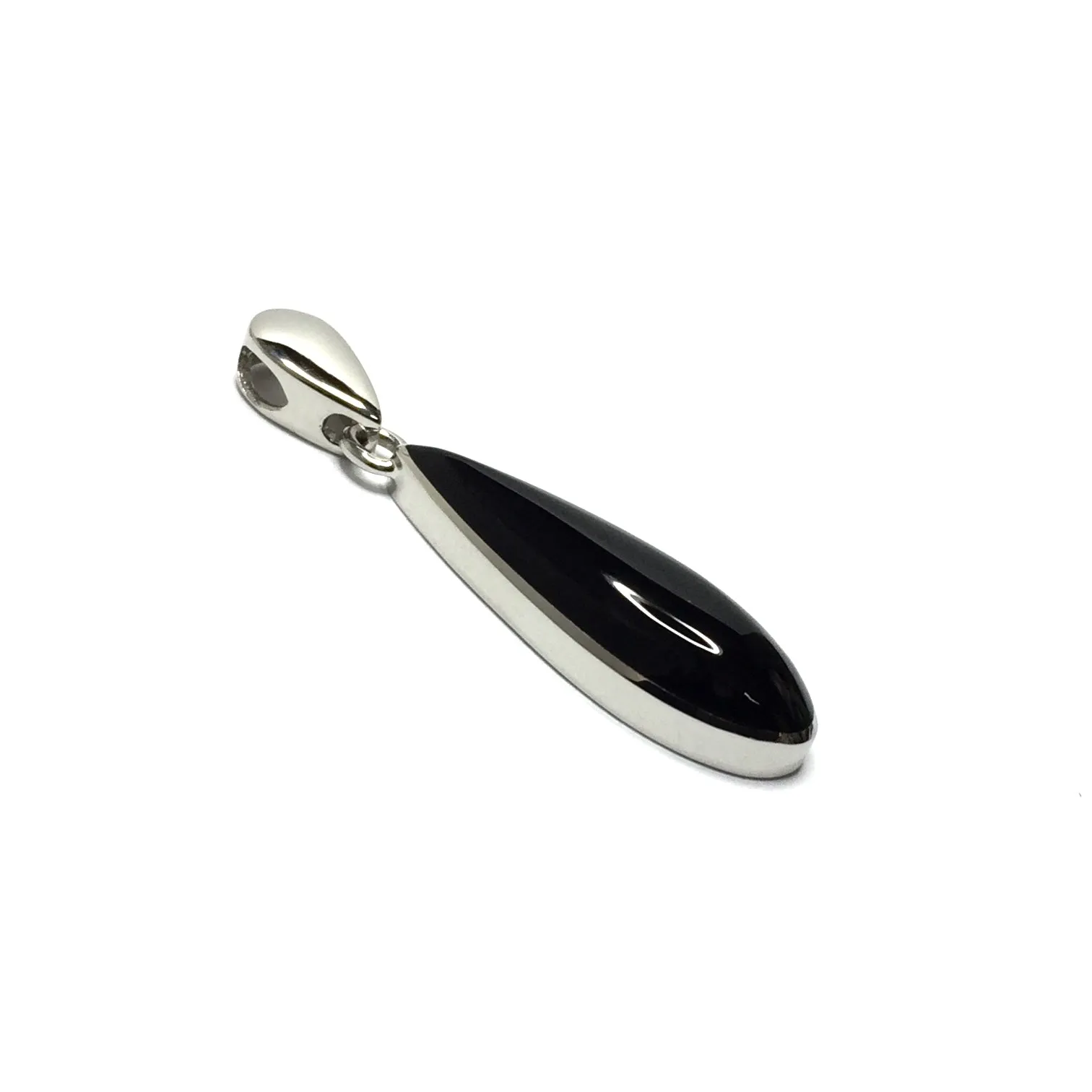 Onyx Inlaid Tear Drop Pendant